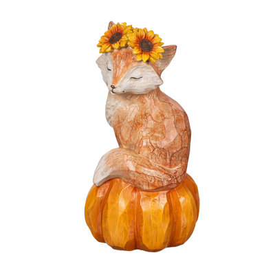Harvest Fox Garden Statue, 11.5in