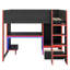 Lit mezzanine en bois avec bureau, garde-robe, DEL et tiroir-2062411392