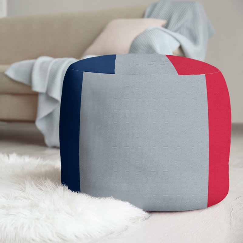 Repose-pieds repose-pieds rond 20,5", Bleu / argent mat / rouge, Columbus