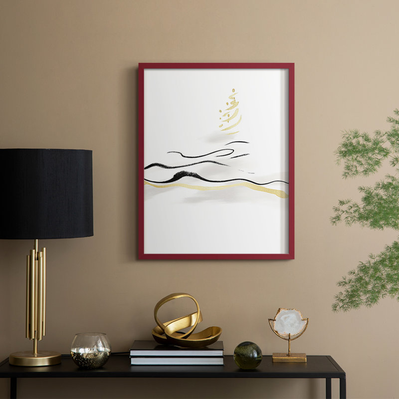 «Christmas Holiday Art» CECXLII, reproduction d'art encadrée - bois massif, H 21 po x l 17 po, Rouge