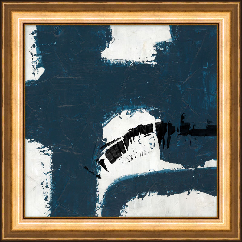 «Black and Blue 2» par Thom Filicia - Peinture sur toile à cadre unique