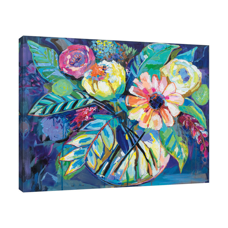 Happiness by Jeanette Vertentes - Wrapped Canvas Painting, 32" H x 40" W x 1.5" D