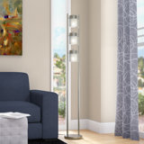 Léa 65'' Brushed Silver Column Floor Lamp