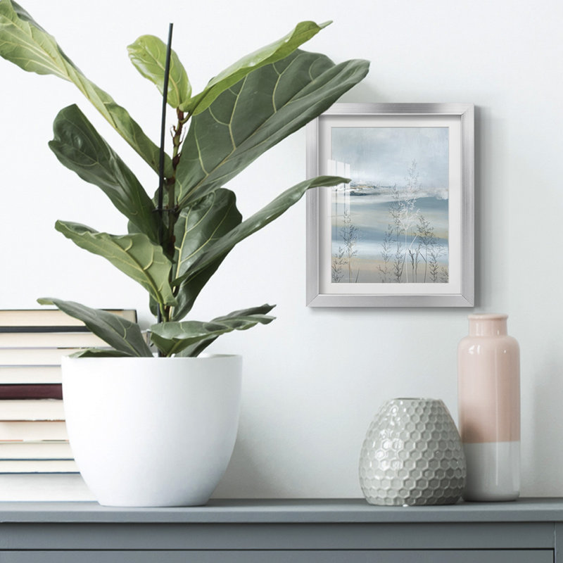 Soft Seagrass -Framed Print, 25.5" H x 17.5" W, Silver