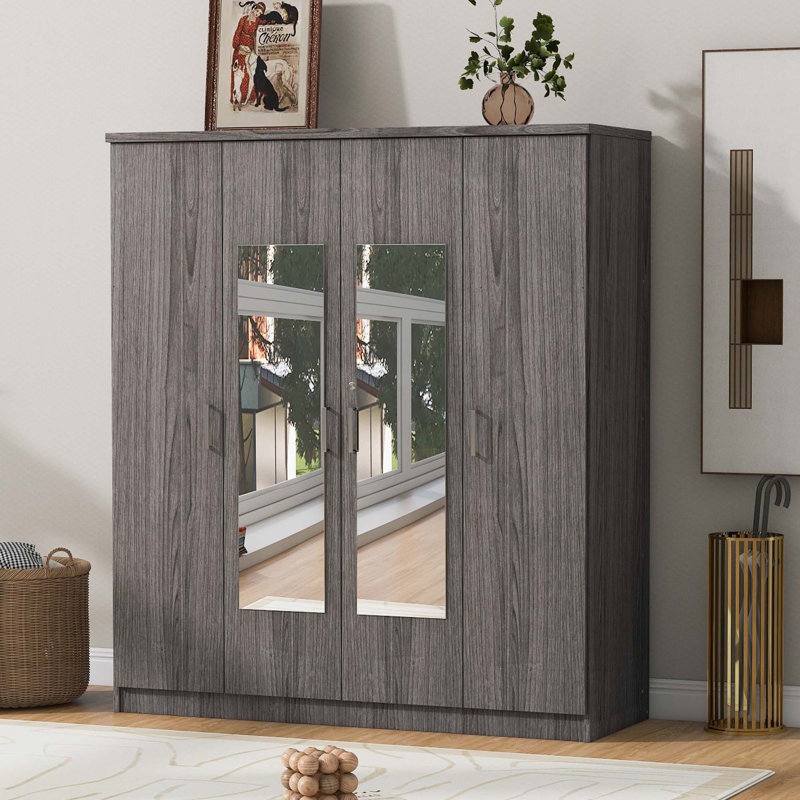 Armoire 4 portes avec 1 tiroir, Gris