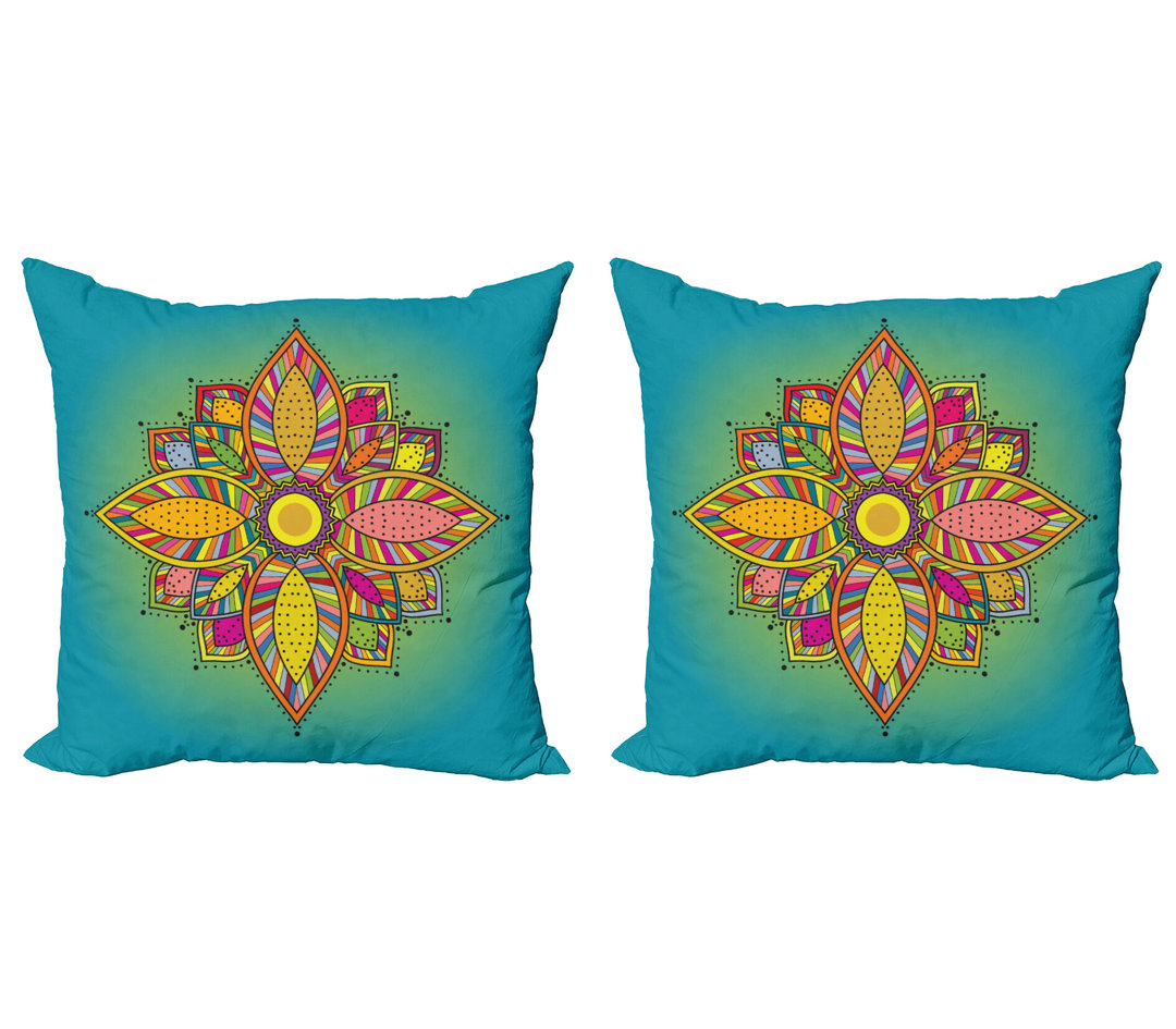 Dekokissen Kissenbezug, Floral Boho Folk, Mandala, Mehrfarbig