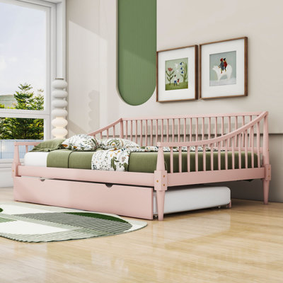 Kimesha Full Size Wood Daybed with Twin Size Trundle -  Red Barrel StudioÂ®, 753A4C949DC4474AB543A21109476D13