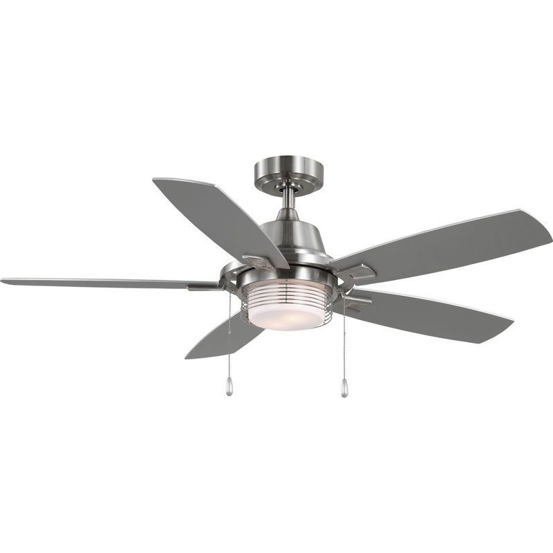 52'' Ceiling Fan with Light Kit, Brushed Nickel