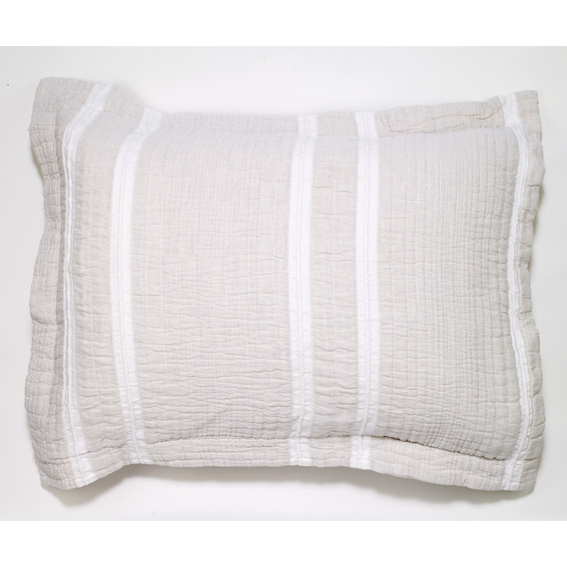 Cupid Stonewashed Cotton Jacquard Stripe Sham Cover, King