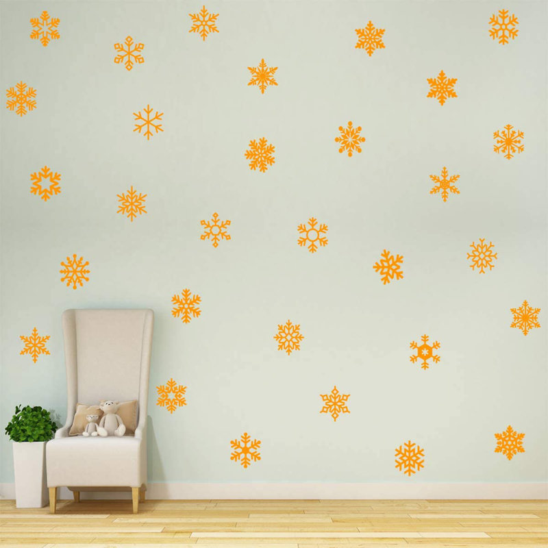Adhésif décoratif flocons de neige, Orangé