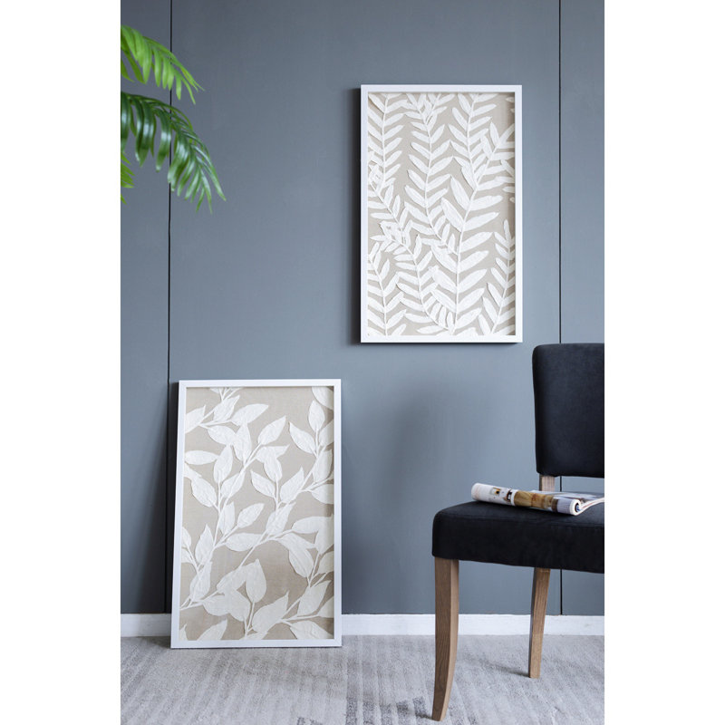 Set Of 2 Shadow Box Wall Décor, Estella Paper Florals Shadow Box Wall Decor