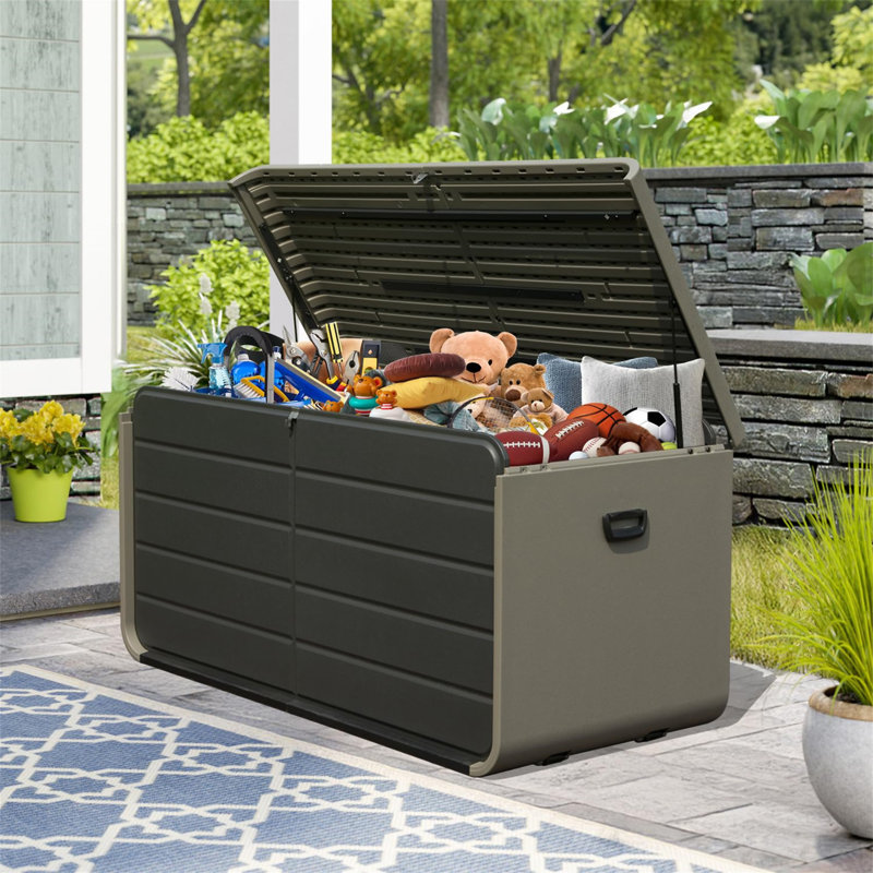 Boîte de rangement en plastique 200 gallons, H 29,92 po x l 62,99 po x P 31,5 po