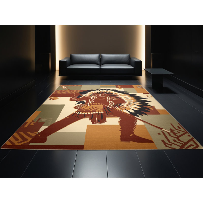 Tapis brun / beige Rocco Plains Warrior Spear, 2 x 5