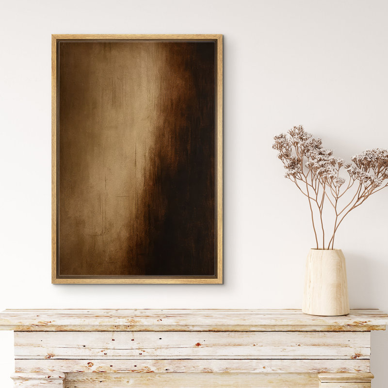 «Warm Bronze Fade Minimalist Wall Decor», reproduction d'art sur toile encadrée, H 24 po x l 16 po x P 1,5 po