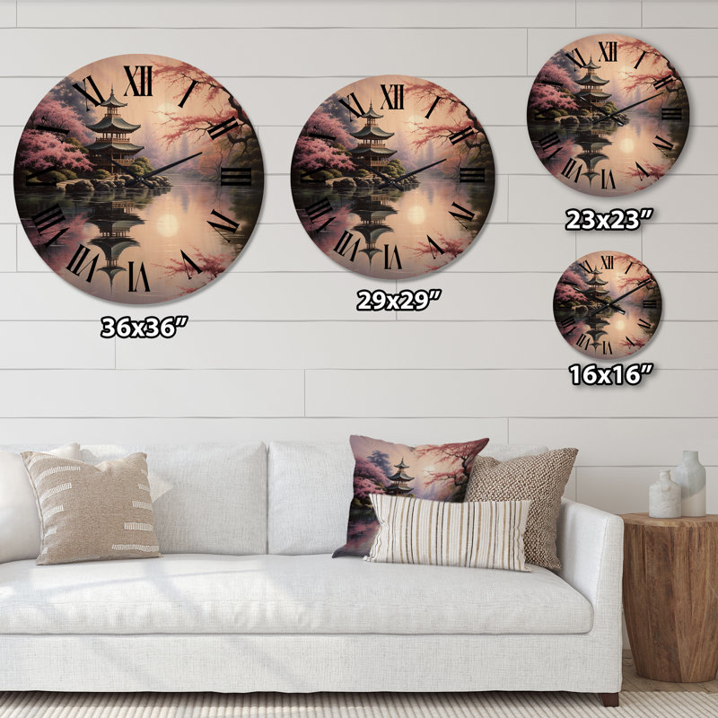 Horloge murale en bois massif Marlinda, Petit