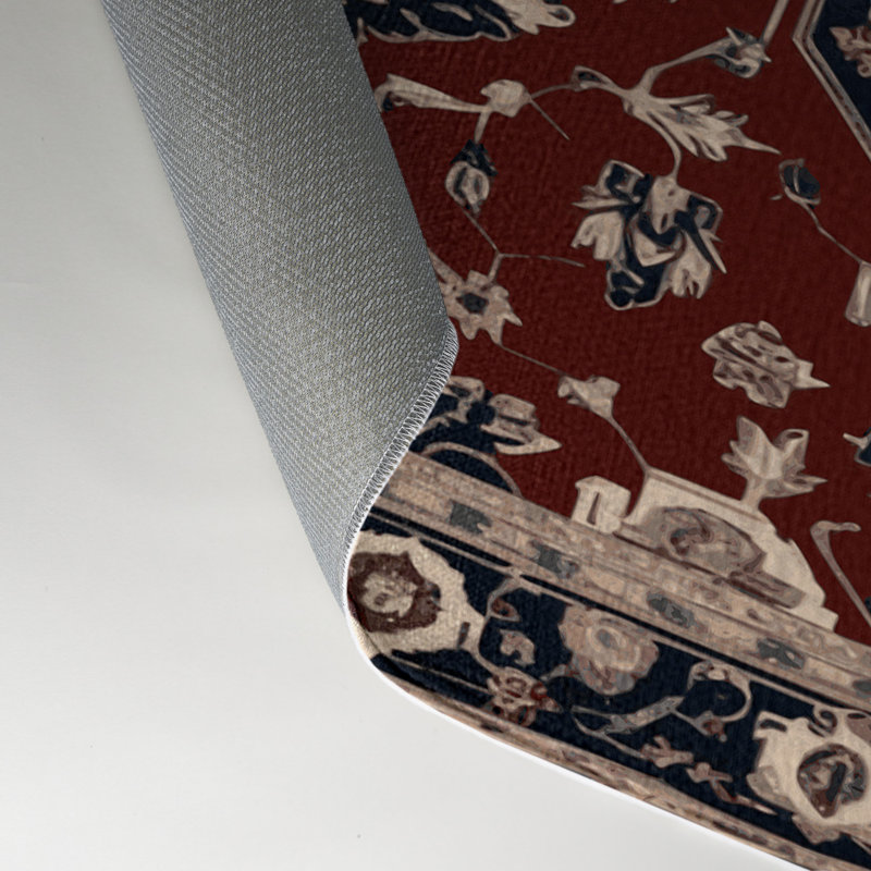 Tapis d'intérieur et d'extérieur noir Persian, Rectangle 5 pi x 7 pi