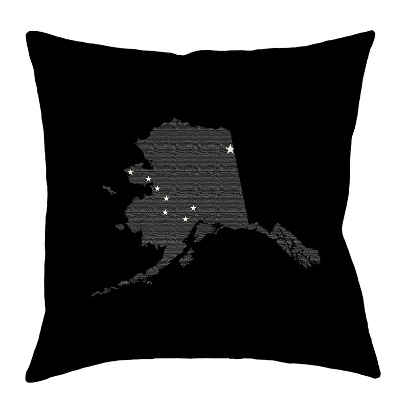Drapeau de l'Alaska Katelyn Smith, Noir/gris, 36 po x 36 po