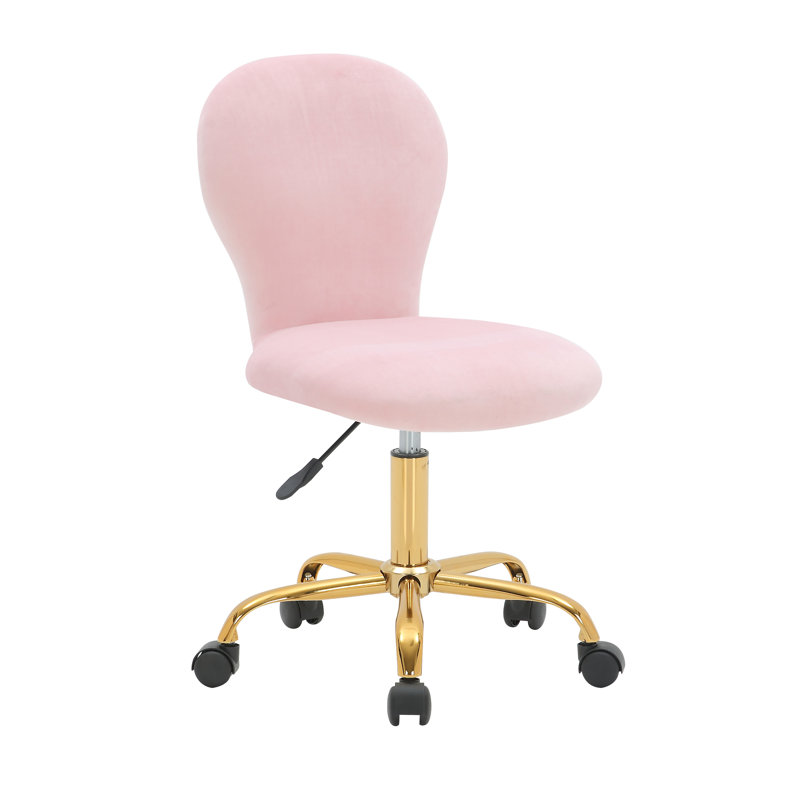 Colm Velvet Task Chair, Pink