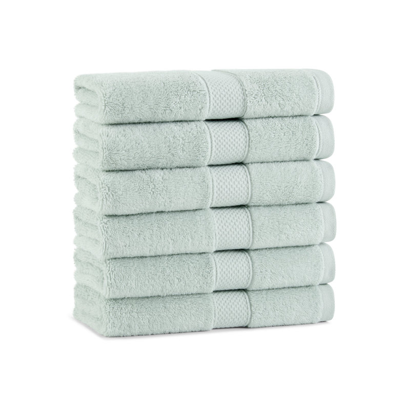Standard Cotton Hand Towel 16x30 (6/Pack), Aqua Green