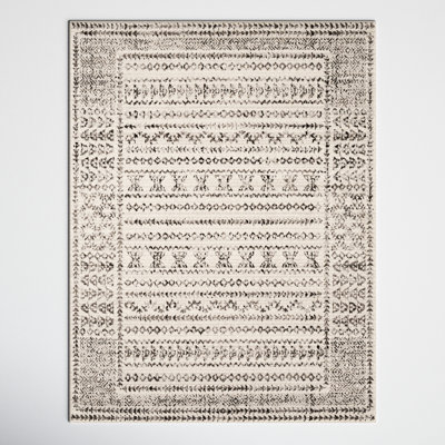 Alza Southwestern Gray/Black/Ivory Area Rug