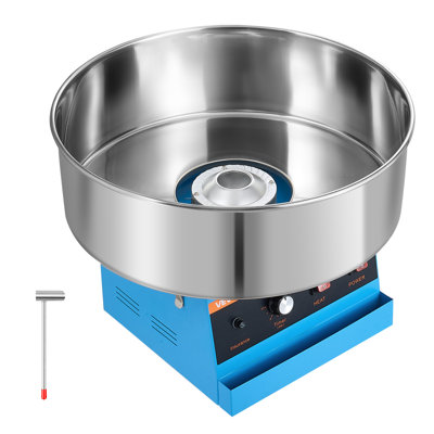 Cotton Candy Machine Commercial 1000W Electric Candy Floss Maker Blue, Easy Use with 20.5 in Stainless Steel Bowl, Carnival, Birthday, Family Party, Storage Tray and Sugar Scoop, Ideal for Home