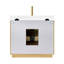 Ensemble de meuble-lavabo à simple cuve 36 po Turin avec plateau en pierre composite à grain blanc Turin