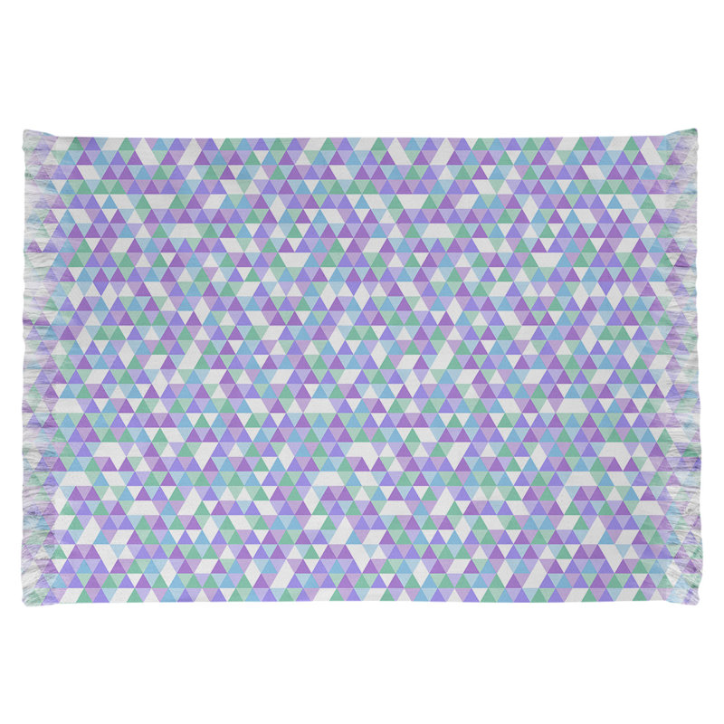 Mauve triangle/Tapis décoratif vert, non