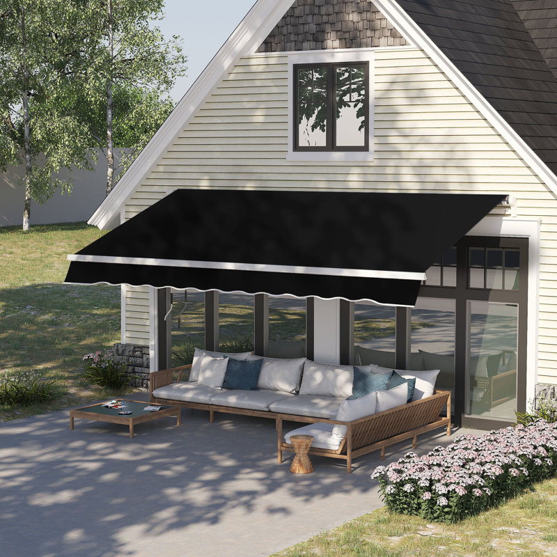 Outsunny 8' X 7' Patio Retractable Awning, Black