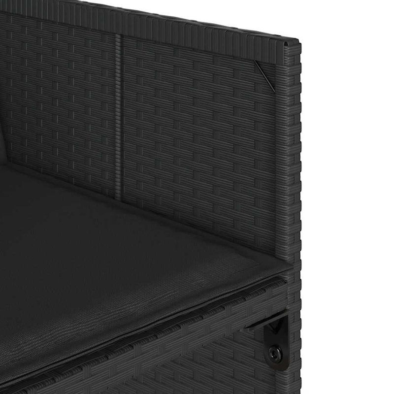 Patio Dining Set with, Black, Black