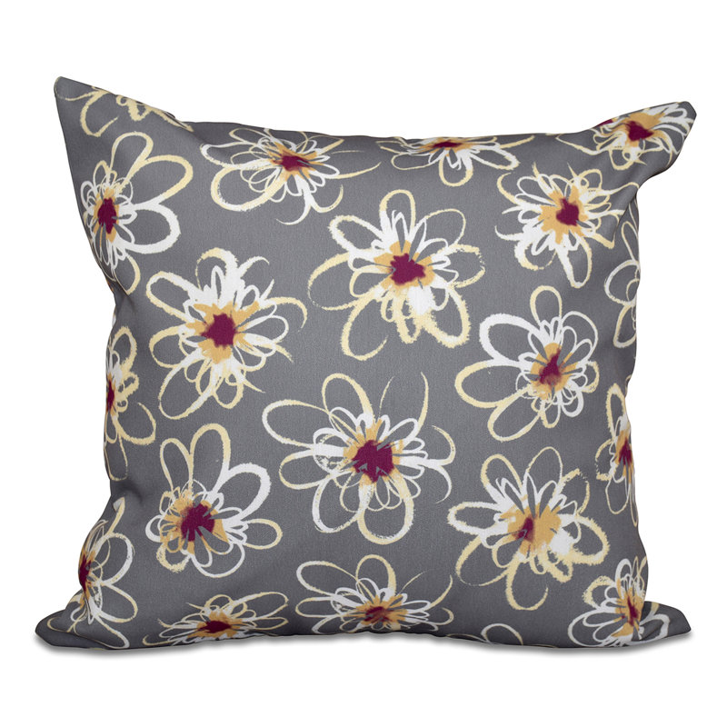 Housse et insert de coussin Botanical Blooms Penelope, H 20 po x l 20 po, Gris