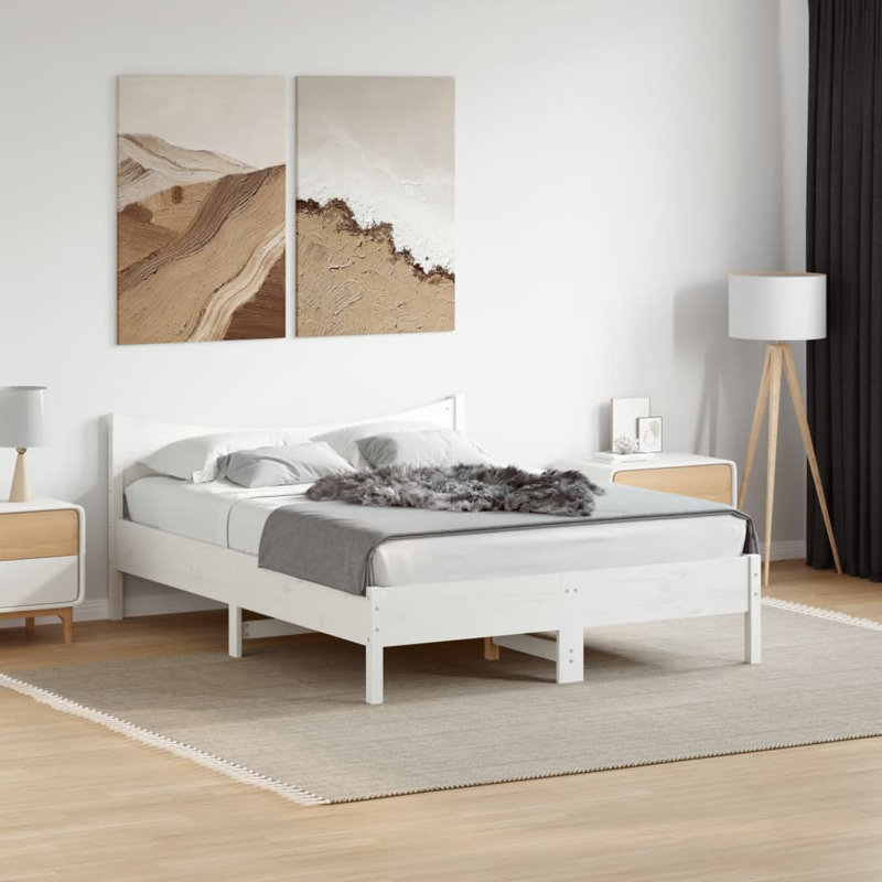Aracelli Solid Wood Bed, White, Super King (6')