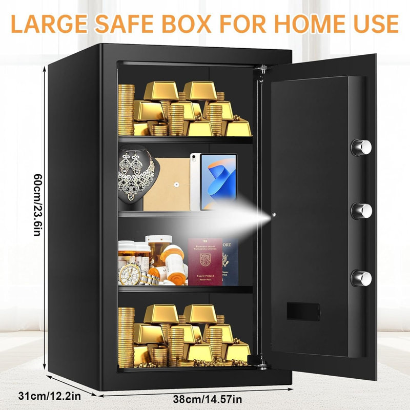 Grand coffre-fort ignifuge de 5,2 cubes, 23.6
