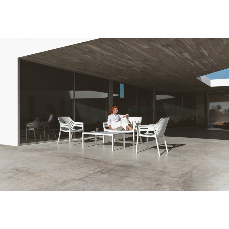 Spritz 46.75" Wide Outdoor Patio Sofa, Plastic White
