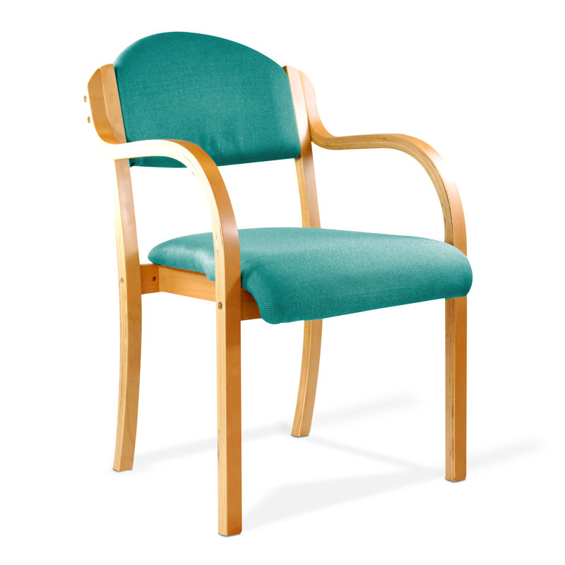 Villebois Bentwood Stacking Chair with Cushion, Aqua