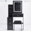 Ensemble de coiffeuse de chevet compact avec miroir à DEL tactile et rangement-2047033084