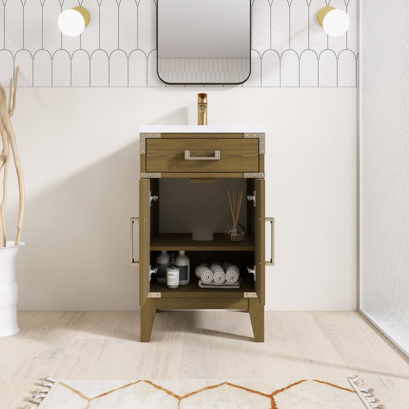 Meuble-lavabo autoportant 20 po avec comptoir en acrylique 20 po