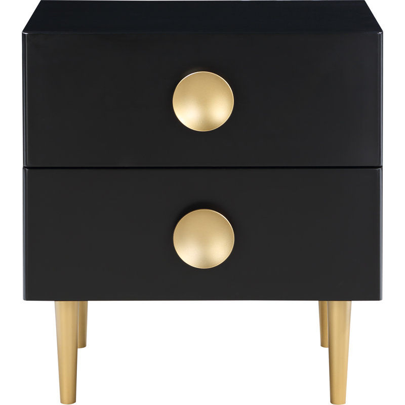 Table de chevet 2 tiroirs Zayne, Noir