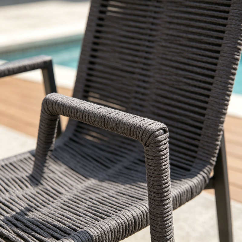Chaise d'extérieur moderne en aluminium, Gris foncé