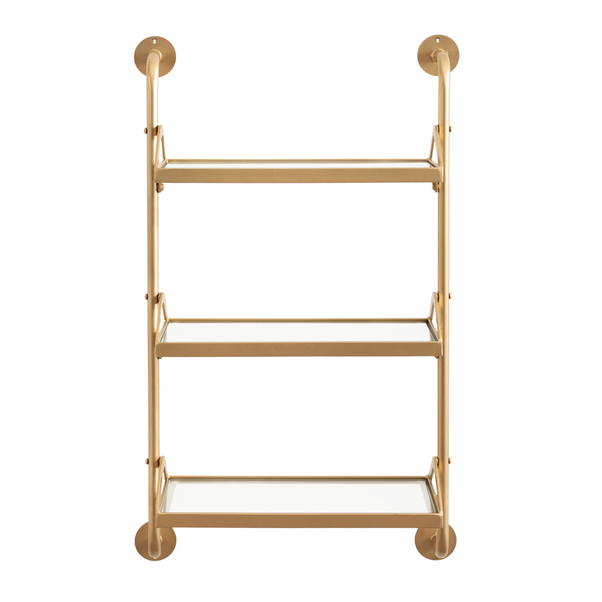 Tiered Storage Wall Shelf, Gold