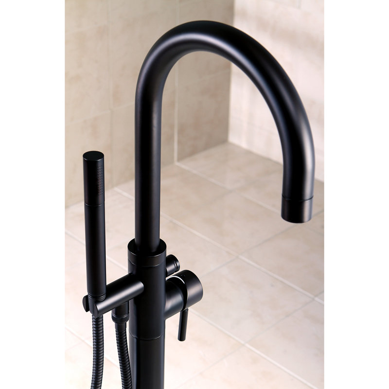 Kingston Brass Concord Single-Handle 1-Hole Freestanding Tub Faucet with Hand Shower, Oil Rubbed Bronze