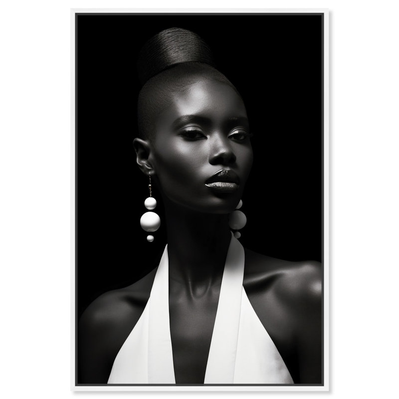 «Avant le répertoire», art féminin noir et blanc par Art Remedy, Cadre blanc, H 37 po x l 25 po