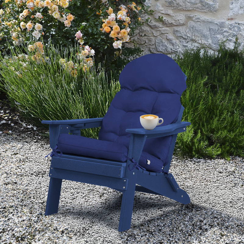 Outdoor Adirondack Chair Seat and Back Cushion, Navy