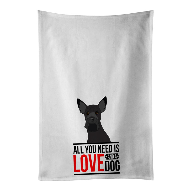 Ensemble de 2 serviettes de cuisine Schnauzer