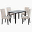 Table de salle à manger 5 pièces en faux marbre avec 4 coussins épais