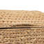 Coffre de rangement robuste en jacinthe d'eau tressée, avec structure métallique et couvercle arqué, 40,6 cm (H) x 36,8 cm (P) x 52,1 cm (L), naturel
