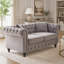 Canapé Chesterfield moderne de 161 cm (63,5 pouces) avec revêtement en velours, capitonnage à boutons et pieds en bois, comprenant 2 coussins pour un salon élégant