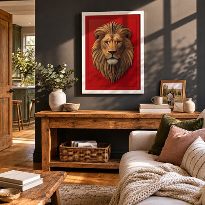 Noble Lion Boho - Framed Print