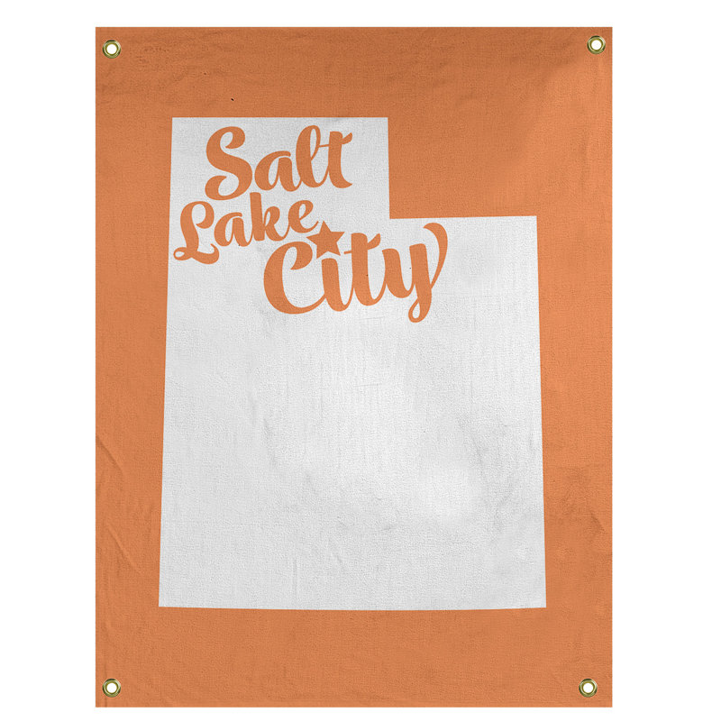 Tapisserie murale en utah salt lake city, H 36 po x l 26 po, Orange