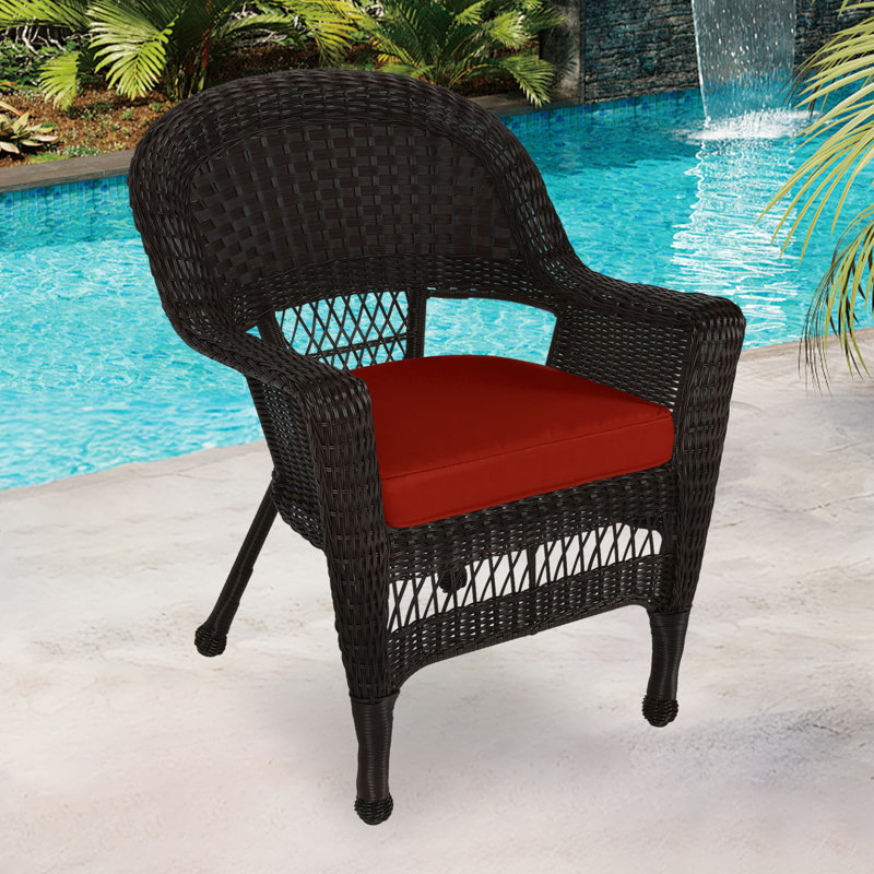 Arliss Steel Outdoor Lounge Chair, Espresso, Red
