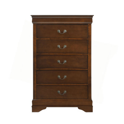 Traditional Design Bedroom Furniture 1Pc Chest Of 5X Drawers Antique Drop Handles Furniture